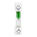 3 Minutes Smiling Face The Hourglass for Kids Toothbrush Timer Sand Clock, green sand